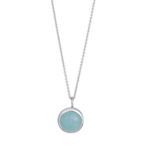 Nordahl Jewellery - SWEETS52 halskæde sølv m. stor blå kalcedon 80295090900